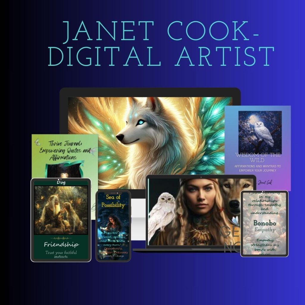 a selection of digital art created by Janet Cook