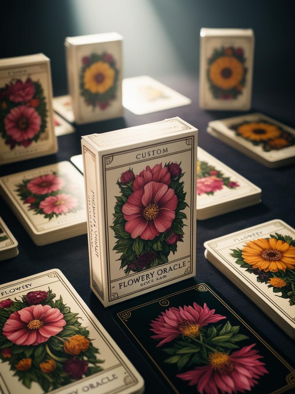 a deck of flowery Oracle cards and the box they come in