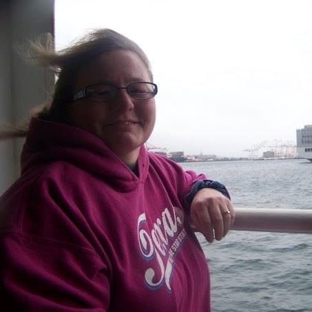 Janet Cook on a fairy boat going to Olympic Pennisulla